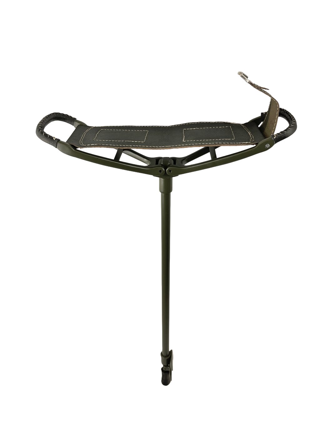 French Seat Stick — Green & Leather
